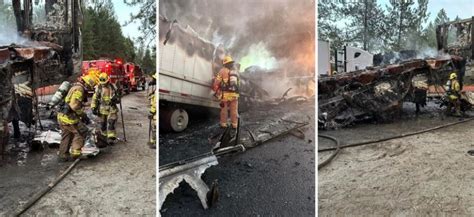 20 tons of chocolate go up in flames when semi-truck catches fire in California